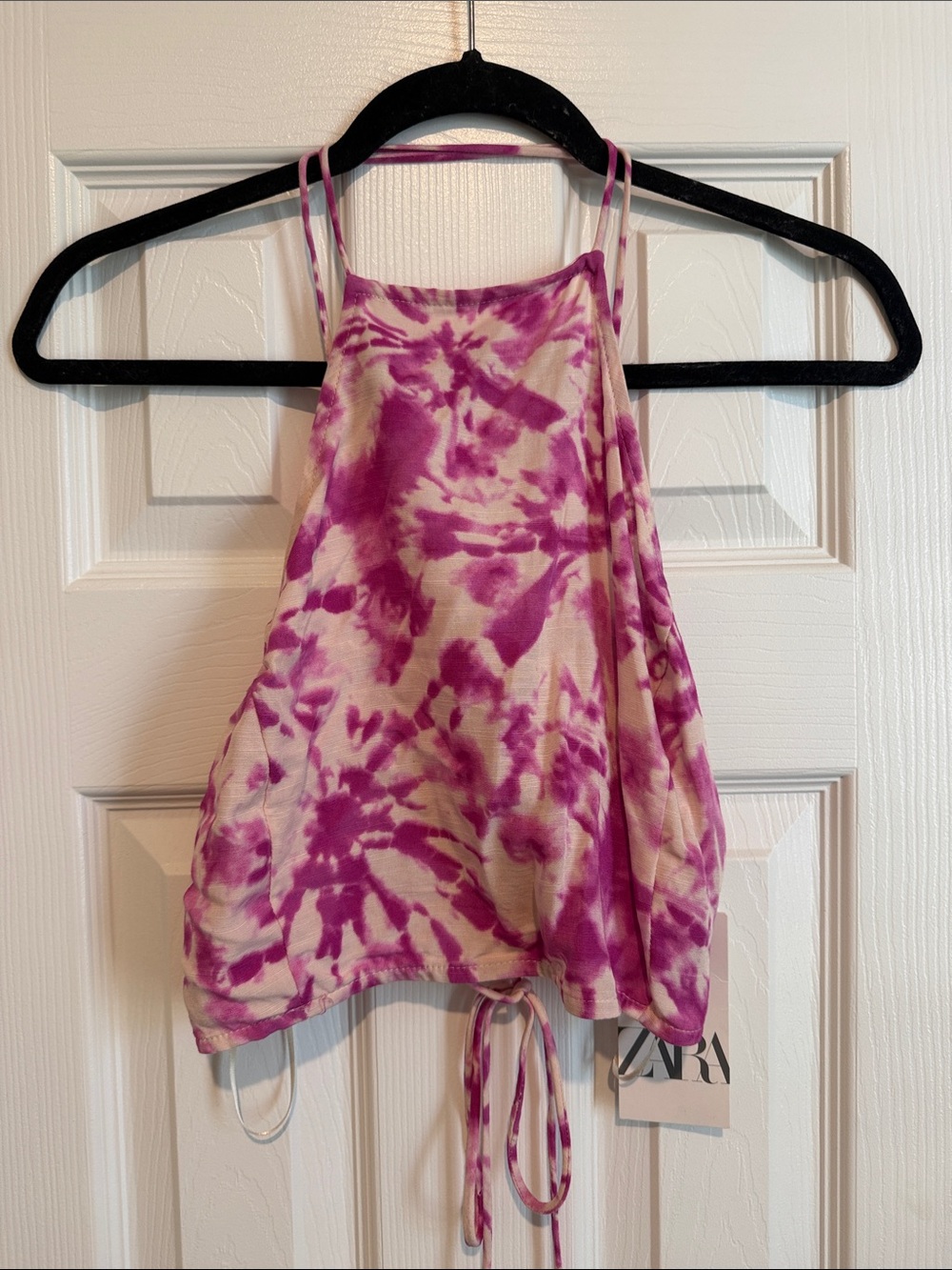 Zara Tie-dye Pink Halter top - size XL